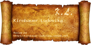 Kirnbauer Ludovika névjegykártya